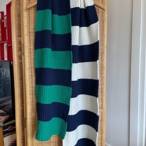 Boden Navy and White Knit Scarf
